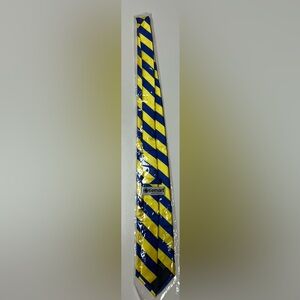 NET Tiemart Yellow and Royal Blue Striped Tie